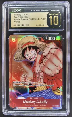 2024 ONE PIECE CCG MONKEY D. LUFFY BANDAI GAMES FEST P-001 CGC 10 PRISTINE RC7 - Image 1
