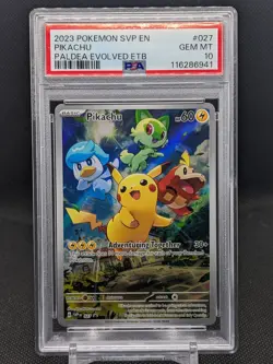 PSA 10 Pikachu 027 Sv: Scarlet & Violet Promo Card Holo Paldea Evolved - Image 1