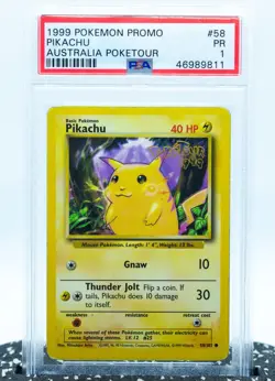PSA 1 PIKACHU PokeTour 1999 58/102 Australian Promo - Pokemon Card WOTC - Image 1
