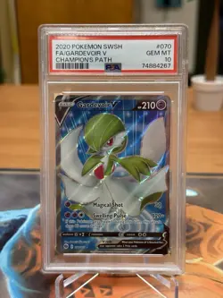 PSA 10 GEM MINT Gardevoir V 070/073 Champion's Path FULL ART Pokemon Card T895 - Image 1