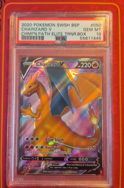 CHARIZARD V SWSH050, PSA 10 GEM MINT, 2020 POKEMON CARD GAME, ELITE TRAINER BOX - Image 1