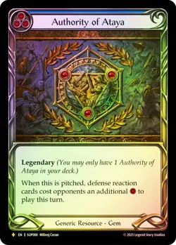 FAB RAINBOW FOIL Authority of Ataya - Super Slam Card # 000 - Image 1