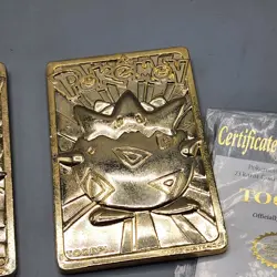 1999 Burger King Pokemon 23K Gold-Plated Trading Card - Togepi + Jigglypuff - Image 4