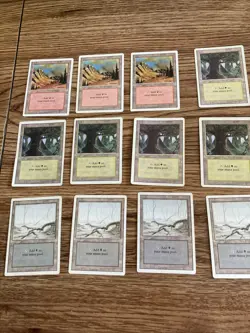MRG Magic The Gathering Revised Edition 1994 Land Lot 105+ Cards - Image 2