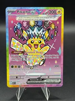 Pikachu ex 277/217 Hyper Rare Tera Full Art Pokemon Card NM ascended heroes💎 - Image 1