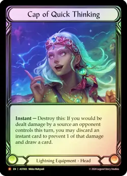 FAB RAINBOW FOIL Cap of Quick Thinking - Armory Deck: Aurora Card # 003 - Image 1