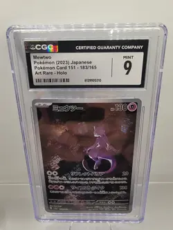 Pokemon Mewtwo CGC 9 Mint — Japanese Pokemon Card 151 SV2a 183/165 Art Rare Holo - Image 1