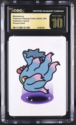 ✨✨ CGC 10 PRISTINE 2025 TARUKA POKEMON PLAYING CARDS Misdreavus Picture Card - Image 1