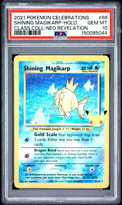 PSA 10 Shining Magikarp Holo 66 Celebrations Classic Collection Pokemon Card - Image 1