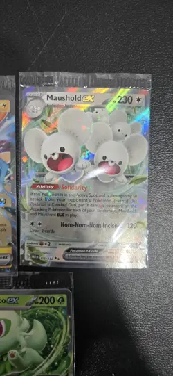 Sprigatito Ex SVP 087, Pawmot Ex 073/197, Maushold Ex 155/182 Promo Cards Sealed - Image 3