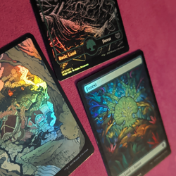 MTG *Foil* FULL ART Forest Basic Land X3 - Various Sets - Image 1