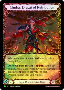 MTG RAINBOW FOIL Cindra, Dracai of Retribution(Road to Nationals) Extended Art - Image 1