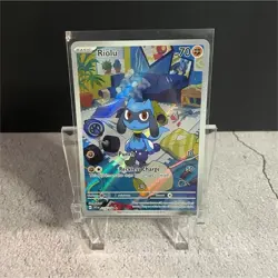 Pokemon TCG Riolu 215/198 SV01 Scarlet & Violet Illustration Rare Full Art Holo - Image 1