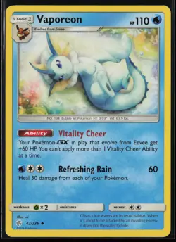 Vaporeon 42/236 Cosmic Eclipse Uncommon Near Mint - Image 1