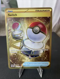 Pokemon TCG Trainer Gold Secret Rare Card 206/165 Switch - Image 1