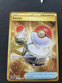 Pokemon TCG Trainer Gold Secret Rare Card 206/165 Switch - Image 3