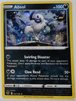 Fart Swirl 🌀 Absol 097/189 Cosmos Holo Rare Pokemon TCG Promo - Image 3