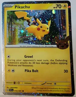 Fart Swirl 🌀 Pikachu 018 Cosmos Holo Bleed Error Rare Pokemon TCG 28 - Image 2
