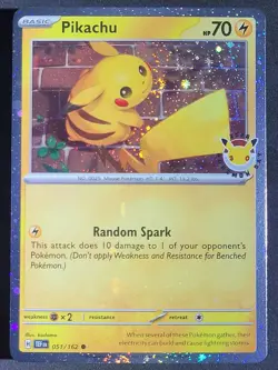 Pikachu 051/162 🍥 SWIRL 🍥 Pokemon Day 2026 Promo Cosmos Holo Pokemon TCG - Image 2