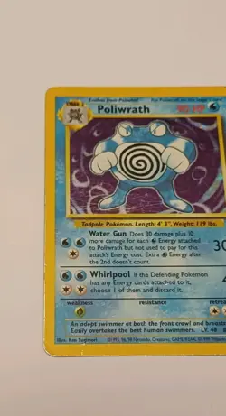 Pokemon TCG Poliwrath 13/102 Holo Base Set WOTC Rare Vintage 1999 - Image 3