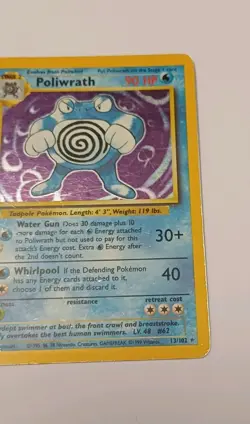 Pokemon TCG Poliwrath 13/102 Holo Base Set WOTC Rare Vintage 1999 - Image 4