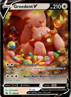 Greedent V Ultra Rare Crown Zenith 120/159 NM Pokemon - Image 1
