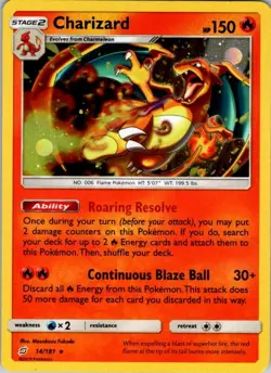 Charizard - (SM Team Up) Holo Rare Costco cosmo Exclusives 014/181 NM Pokemon - Image 1