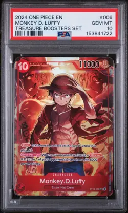 2024 ONE PIECE PROMOS TREASURE BOOSTERS SET #006 MONKEY D. LUFFY PSA 10 - Image 1