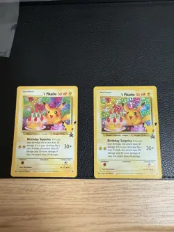 Pokemon Pikachu Birthday Card 24-Holo Celebrations NM x 2 - Image 1