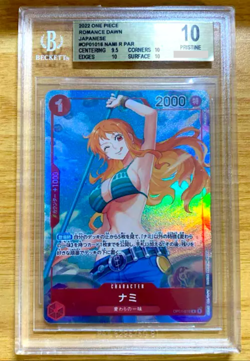 BGS 10 ONE PIECE Nami OP01-016 Parallel Rare P-R Romance Dawn Japanese Card PSA - Image 1