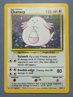 Pokemon TCG Base Set Chansey 3/102 Holo - Image 1