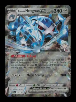 STEVEN'S METAGROSS EX DOUBLE RARE 145/182 NM POKEMON - Image 1