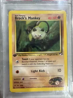 2000 Pokemon Gym Hero’s Brocks Mankey 1st Edition PSA Mint 9 - Image 2