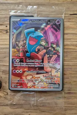 Pokemon - DR - Team Rocket's Wobbuffet 203 - Pokemon Center Stamp - Sealed - NM - Image 1