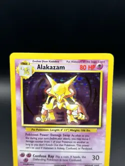 Pokemon TCG Alakazam 1/102 Base Set Unlimited Holo Rare Vintage WOTC MP+ - Image 2