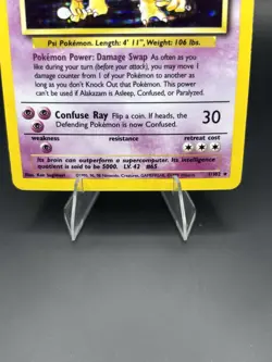 Pokemon TCG Alakazam 1/102 Base Set Unlimited Holo Rare Vintage WOTC MP+ - Image 3