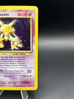 Pokemon TCG Alakazam 1/102 Base Set Unlimited Holo Rare Vintage WOTC MP+ - Image 4