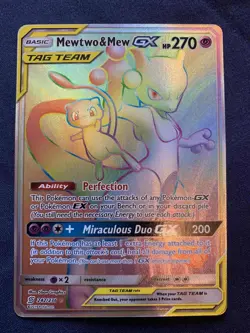 Mewtwo & Mew GX (Secret) Holo SM - Unified Minds 242/236 NM Pokemon TCG - Image 1