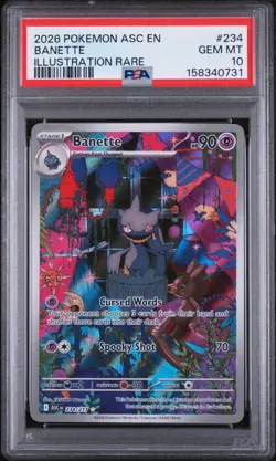 2026 Pokemon Ascended Heroes Banette 234/217 Illustration Rare PSA 10 - Image 1