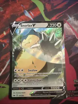 2020 Pokemon Snorlax V 141/202 Holo V Rare Sword & Shield Pokemon Holo - Image 1