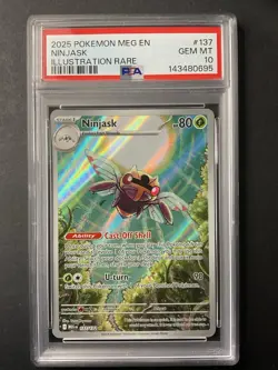 Ninjask 137 PSA 10 2025 Pokemon Illustration Rare MEG EN - Image 1