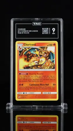 2019 Pokemon Charizard #14/181 Pokemon Sun & Moon TAG 9 POP - Image 1