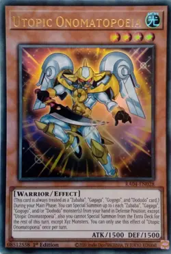 RA04-EN028 UTOPIC ONOMATOPOEIA ULTRA RARE 1ST EDITION YuGiOh CARD - Image 1