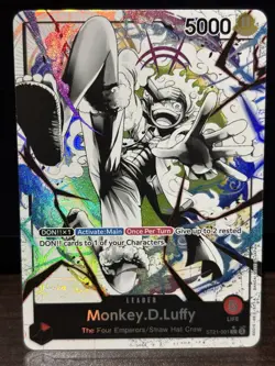 Monkey.D.Luffy ST21-001 Parallel Foil Leader Starter Deck EX Gear 5 One Piece NM - Image 1
