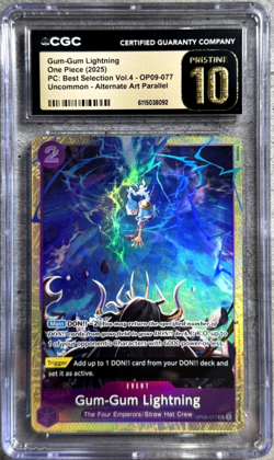 One Piece TCG Gum-Gum Lightning Alt Art CGC 10 Pris., Best Vol. 4 OP09-077 2025 - Image 1