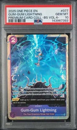 Gum-Gum Lightning PSA 10 2025 One Piece Premium Best Selection Vol.4 #077 - Image 1