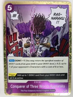Conquerer of Three Worlds Ragnaraku EB01-039 One Piece TCG English Rare - Image 1