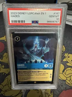 PSA 10 💎 Hades Infernal Schemer 147/204 First Chapter 2023 Disney Lorcana #147 - Image 3