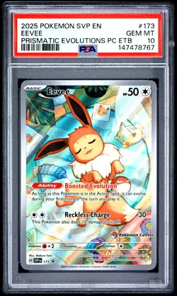PSA 10 EEVEE 173/131 | Prismatic Pokemon Center ETB Stamp Pokemon Card - Image 1
