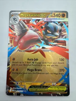 Mega Lucario EX 077/132 Mega Evolutions Base Double Rare Pokemon TCG Card - Image 1